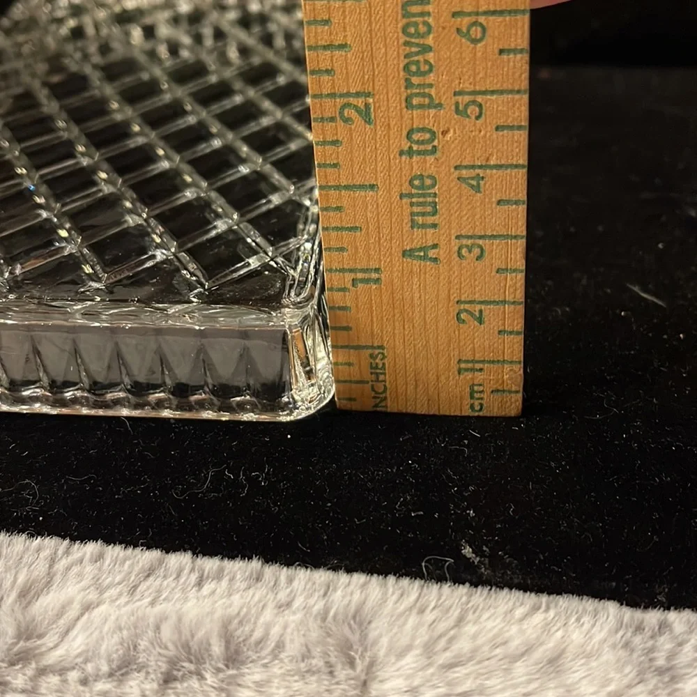Crystal Cushion Cut Small Vanity Tray- Heavy Crystal- Pretty